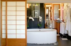 18 طرح حمام ژاپنی شیک و آرام