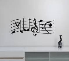 Music Wall Art Decal Treble Clef Notes Keys Vinyl Sticker Creative Musical Sign Word Decorations for Home House اتاق خواب اتاق خواب دکور استودیو mn6