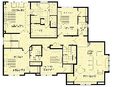 طرح 73403HS: طرح منحصر به فرد خانه جدید آمریکایی با سطح پایین اختیاری
