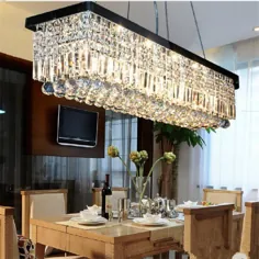 319.6 دلار آمریکا | لوسترهای کریستالی مدرن مستطیل LED روشنایی K9 Crystal Hanglamp برای اتاق نشیمن چراغ روشنایی آشپزخانه وسایل روشنایی | چراغ لامپ | چراغ منبع نور قابل تنظیم - AliExpress
