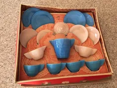 ست چای اسباب بازی بچه گانه Akro Agate صورتی آبی کامل در جعبه |  # 1923901518