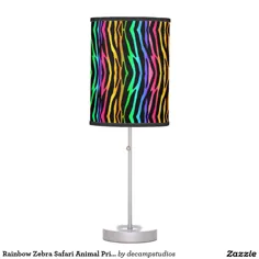 چراغ میز چاپ حیوانات Rainbow Zebra Safari |  Zazzle.com