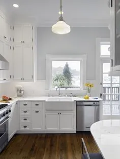 آشپزخانه سفید و خاکستری - آشپزخانه انتقالی - معماران ChrDAUER