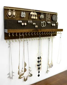 برگزار کننده جواهرات با قفسه |  جا گردنبند دوتایی |  گوشواره گل میخ و دارنده گوشواره آویز