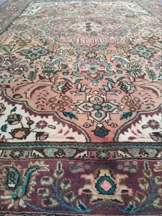 فرش بزرگ صورتی صورتی 6.6x9.2 ftlarge rugvintage ایرانی |  اتسی