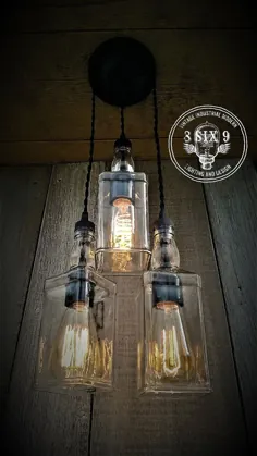 روشنایی آویز سه گانه نوشیدنی دائره دار صنعتی ، روشنایی ادیسون ، روشنایی صنعتی ، روشنایی بطری نوشیدنی ، دکوراسیون منزل ، دائر شده