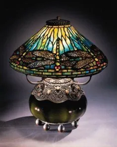 چراغ میز شیشه ای رنگی Dragonfly Tiffany Lamp - ایده هایی در مورد Foter