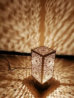 نور مراکشی شب مکعبی چراغ رومیزی شرقی آباژور برنج دست ساز |  eBay