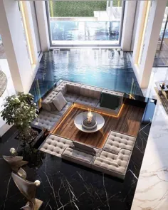 طراحی داخلی مدرن در اینستاگرام: ”چه کسی استخر سرپوشیده را دوست ندارد!  ؟  برای اطلاعات بیشتر @ mymodern.interior را دنبال کنید - توسطnairaomar #pool #luxury #pooldesign #interiordesign # Interior... "