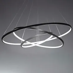 [233.98 دلار] Pendelleuchte 3-Licht 80/60/40/20 سانتی متر LED Pendelleuchte Metall Acryl Ring Kreis بدون طراحی Oberflächen 90w 113w 3-Ringe 4-Ringe mit Fernbedienung dimmbar