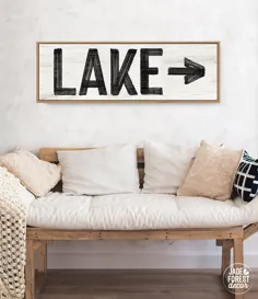 دکور خانه VAKE LAKE تابلوی سیاه و سفید دریاچه با |  اتسی