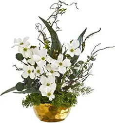 ارکیده تقریباً طبیعی 4570 Triple Phalaenopsis در گلدان شیشه ای