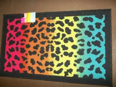 Rainbow Leopard Print فرش دختران اتاق 24 39 39 دکوراسیون بزرگ جالب