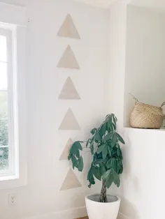 هنر کاشی دیواری چوب طبیعی مثلث
