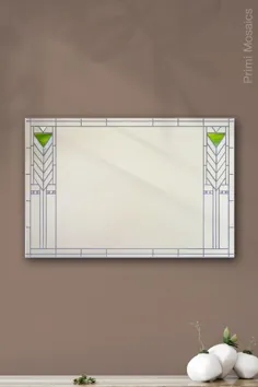 آینه حمام حمام سبز با الهام از فرانک لوید رایت |  اتسی