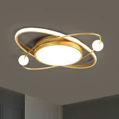Gold Finish Orbit LED Flush Mount Lamp مینیمال نور سقفی اکریلیک برای اتاق خواب - 220 ولت-240 ولت طلای 23.5 "سفید نزدیک به چراغ های سقفی