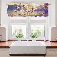 painting-home Curtain Valance Nature، Cherry Blossom Tree Romantic Vitality Saving Curtain Va ...