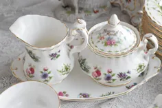 رزرو شده گل ماه سلطان آلبرت انگلستان مجموعه چای پرنعمت مجموعه فنجان چینی انگلیسی فنجان چای خوری گلدان قهوه شیر قاشق چایخوری و نعلبکی