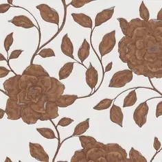 کاغذ دیواری گلهای رز در طرح خاکستری و قهوه ای توسط BD Wall
