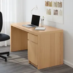 روکش بلوط MALM ، میز ، 140x65 سانتی متر - IKEA