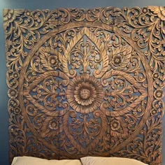 سر بالینی بالی تراشیده شده برای تختخواب ملکه قهوه ای فرسوده |  اتسی