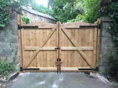 Glamis - Heavy Duty - Wooden Driveway Gates - Timber Double Entry سفارش |  eBay