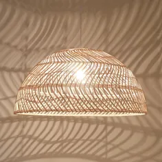 کاسه دست ساز روشنایی دکوراسیون منزل سایه های لامپ Rattan Pendanst