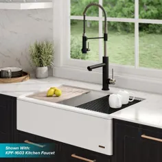 شیر آب آشپزخانه و قابلمه سم پاش KRAUS Artec Pro تک دسته سم پاش و گلدان در طلای براق-KPF-1603BG - انبار خانه