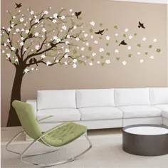 درخت شکوفه های گیلاس با برچسب پرندگان دیواری وینیل دیواری |  اتسی
