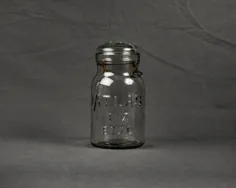 Antique Atlas Jar Glass E-Z Seart Quart Size قبل از 1915 |  اتسی