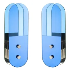 جفت Ultra Modernist Sconces با رنگ آبی شیشه توسط VECA
