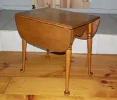 میز بامریتر Vintage Baumritter (Ethan Allen) Nemmeg Solid Maple Drop Leaf Pembroke Table