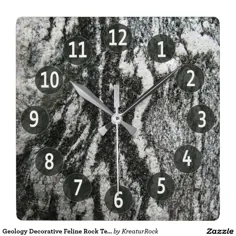 ساعت دیواری مربعی شکل زمینی تزئینی زمین شناسی |  Zazzle.com