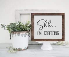 علامت قهوه بار قهوه تابلو چوب تابلوهای آشپزخانه قهوه خنده دار |  اتسی