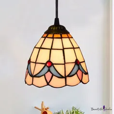آویز برنز تک آویز تیفانی چراغ سقفی آویز شیشه رنگی هندسی