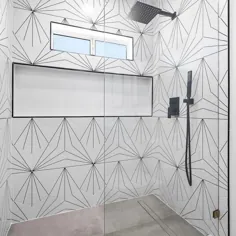 89 ایده تزئین حمام کاشی سیاه و سفید