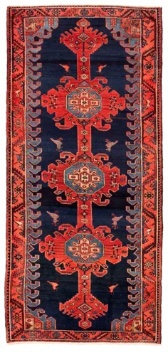 فارسی.  فرش پرنعمت ایرانی ، 4'3 "x 9'5" - فرش های بابلی