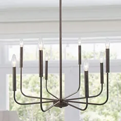 لوستر LALUZ ، چراغ های اتاق ناهار خوری آویز ، لامپ لوستر با لکه های خال دار قهوه ای تیره ، قطر 26 اینچ ، قابل تنظیم