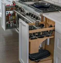 کشوی ظروف آشپزخانه را به صورت سفارشی بیرون بیاورید - انتقالی - آشپزخانه