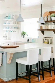 طراحی آشپزخانه کوچک {کلبه ساحلی} - خانه پوشش نقره ای