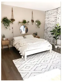 اتاق خواب سفید با گیاهان