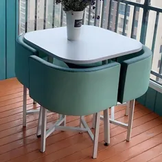 میز ناهار خوری چوبی 39.4 "مربع با صندلی PU چرم روتختی 5 تکه ناهار خوری برای بالکن گوشه صبحانه