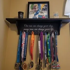 صفحه نمایش Trophy Shelf 3 Feet Wide and Medal Holder Medal Display |  اتسی