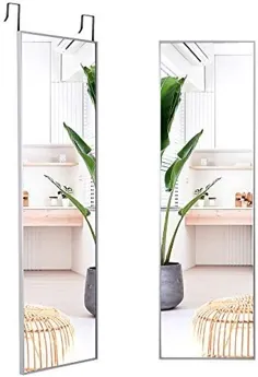 آینه تمام طول LVSOMT ، آینه دیواری ، آینه آویز بالای درب ، آینه تمام بدنه 47 "x14" برای اتاق خواب اتاق نشیمن رختکن اتاق توالت اتاق خواب ، قاب آلیاژ آلومینیوم (نقره ای)