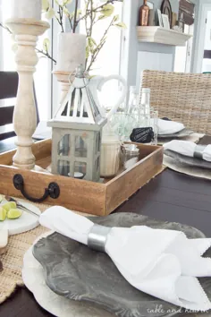 به روزرسانی اتاق ناهارخوری: یک میز سفره خانه مزرعه ای ساحلی |  میز و گورخانه