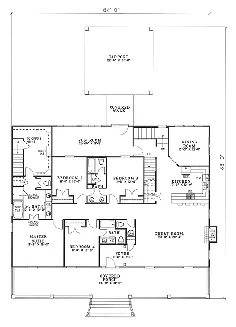 South House House Plan 62067 با 4 تختخواب ، 6 حمام ، 2 گاراژ اتومبیل