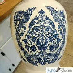 نحوه ساخت گلدان های دستمال دکوپاژ ، گلدان آبی و سفید Chinoiserie DIY