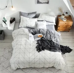 روکش لحاف پنبه ای سفید پنبه ای Chevron راحت 100٪ پنبه ای روتختی لحافی روتختی خانگی ست های تخت خواب گرم اتاق خواب دکور طراحی ویژه