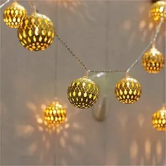 چراغ های رشته ای Globe LED Globe LED ، تزیینات هالووین چراغ های آویز طلایی مراکشی با استفاده از دکوراسیون داخلی ، خانه ، اتاق خواب ، مهمانی ، عروسی ، درخت کریسمس ، سفید گرم