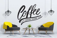 قهوه وال دکل قهوه قهوه نقل قول دیوار عکس برگردان آشپزخانه وینیل |  اتسی